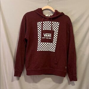 Vans Men's Maroon Checkered Hoodie